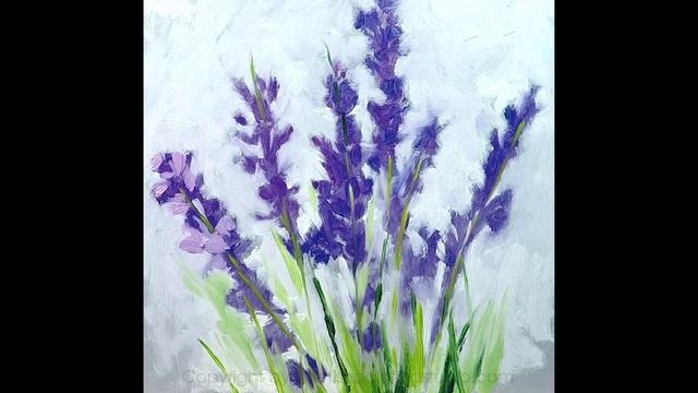 Lavender Field / Simple Floral How to speed painting Lavender Wet on Wet technique смотреть онлайн