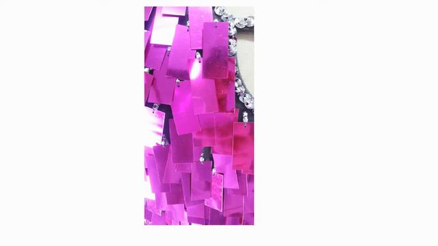 Paillette Handmade Sequin Dress In Rectangular Metallic Fuchsia Paillette Sequins With Silver Beads смотреть онлайн