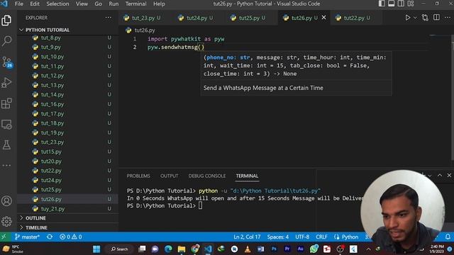 Automate WhatsApp Message Using Python | Python Project for Beginners | Project # 1 смотреть онлайн