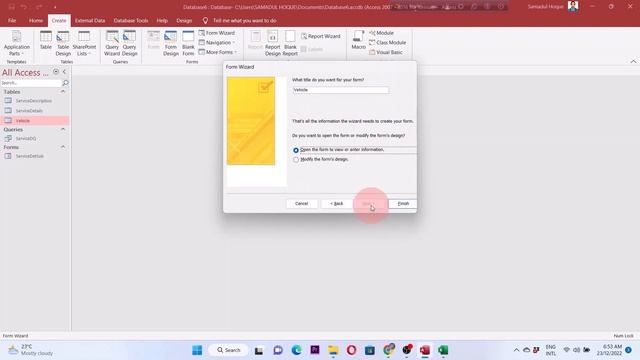 Vehicle Maintenance Database In Microsoft Access| Vehicle Service Record
