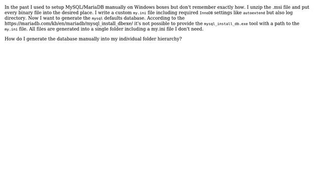 Databases: MariaDB 10.2 custom install using mysql_install_db.exe смотреть онлайн