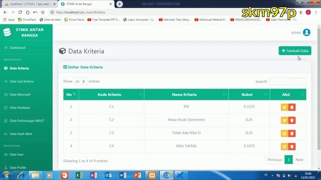Aplikasi sistem pendukung keputusan metode MAUT berbasis web free смотреть онлайн