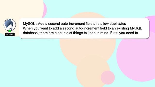 MySQL : Add a second auto-increment field and allow duplicates смотреть онлайн