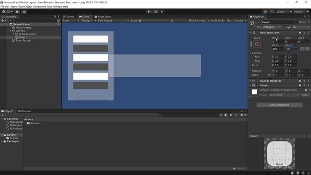 Align UI Elements in Horizontal or Vertical direction | Layout Group | Unity Game Engine смотреть онлайн