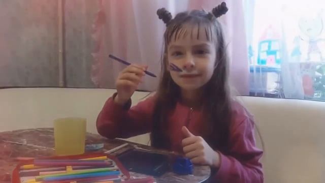 Рисуем котёнка на лице цветными карандашами смотреть онлайн
