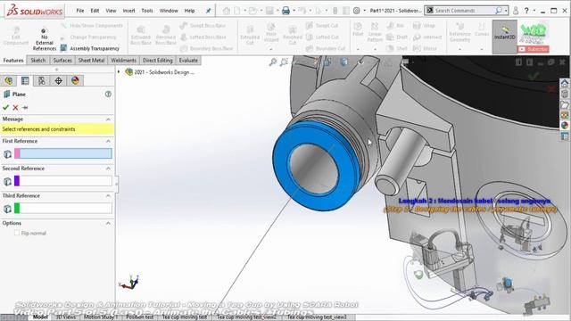 Solidworks Design & Animation Tutorial | Moving a Tea Cup by Using SCARA Robot - (Video 5 of 5) смотреть онлайн