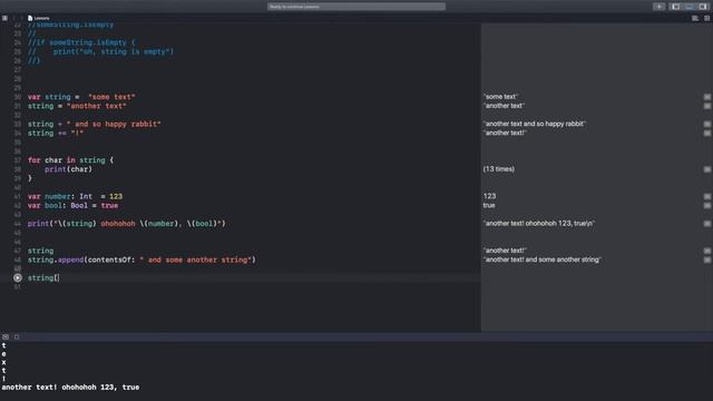 #10 Строки в Swift. Swift for beginners смотреть онлайн