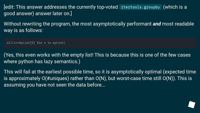Check if all elements in a list are identical смотреть онлайн