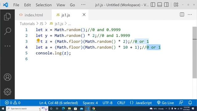 Math.random (JavaScript) смотреть онлайн