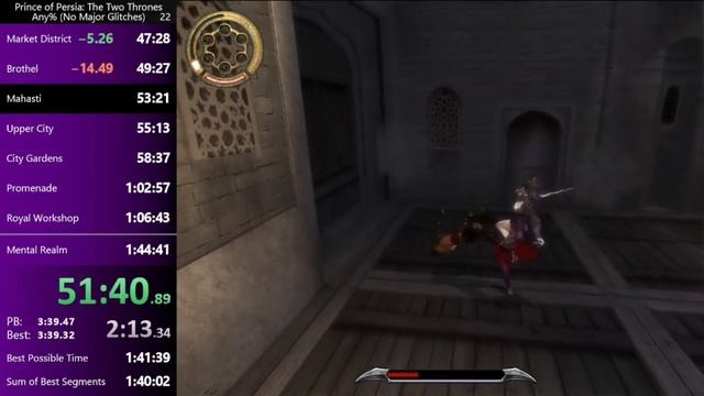 Prince of Persia The Two Thrones: any% No Major Glitches Speedrun in 1:44:09 смотреть онлайн