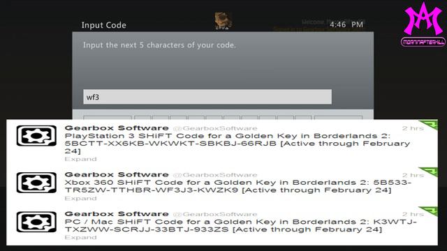 Borderlands 2 Shift Codes For Golden Key All Platforms Available For Redemption Till 2/24/13!!! смотреть онлайн