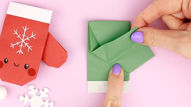 Оригами Варежки для подарков | DIY Новый год | Origami Christmas mittens смотреть онлайн