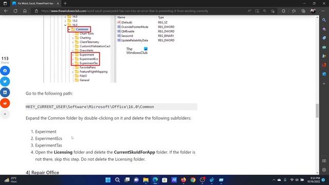 Fix Word, Excel, PowerPoint has run into an error that is preventing it from working correctly смотреть онлайн
