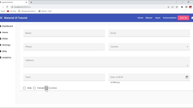 Material UI Form Design with Reactive forms | form controls in material UI | Nihira Techiees смотреть онлайн
