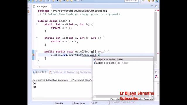 Method Overloading changing no of arguments core Java смотреть онлайн