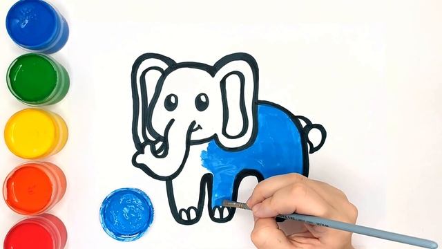 Как нарисовать слона, слоника, слонёнка / Рисунки и раскраски малышам / Мультик раскраска для детей смотреть онлайн