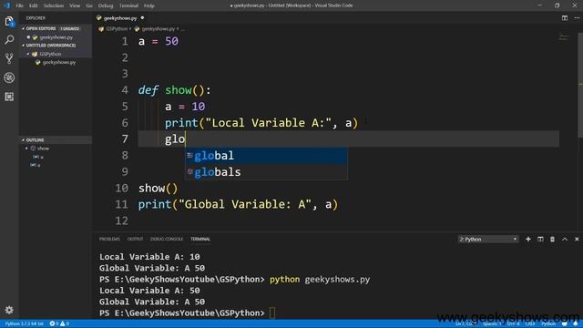 globals Function in Python (Hindi) смотреть онлайн