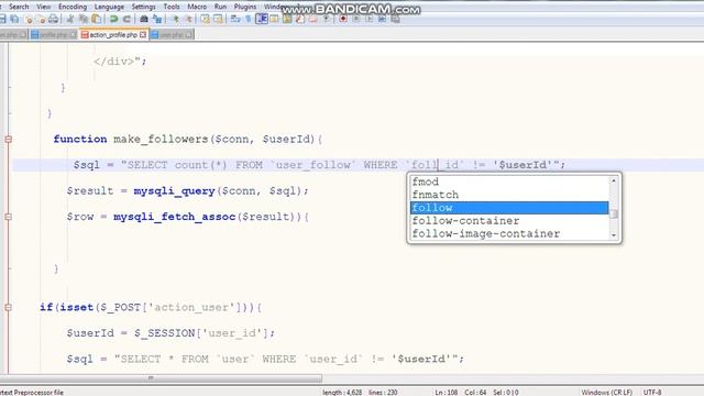 Instagram Tutorial Part-44: Followers Following Count PHP MYSQLI for android mobile, tablet ,web. смотреть онлайн