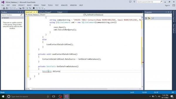 Sqlite database in C# windows form