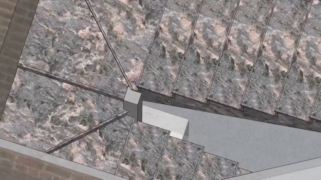 Трехмерная модель лестницы с облицовкой мрамором (гранитом) смотреть онлайн
