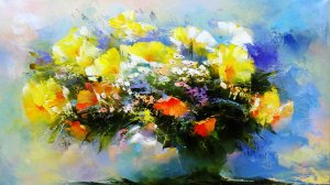 Цветочные пейзажи и натюрморты художника Виталия Трубанова