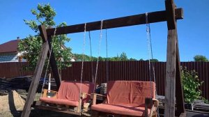 Садовая качель из поддонов #2