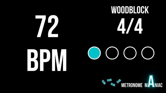 Metronome 72 BPM 4/4 - Woodblock смотреть онлайн