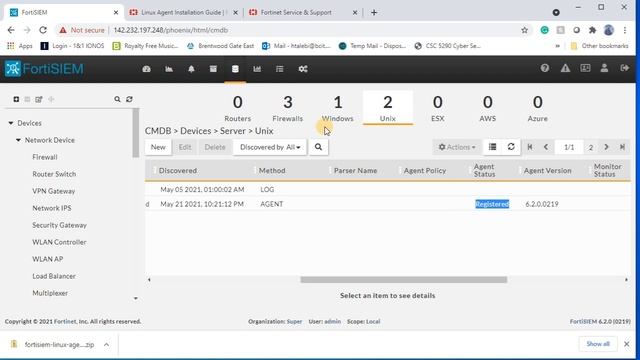 Linux Agent Installation in FortiSIEM смотреть онлайн