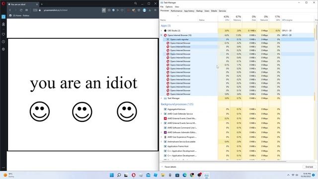 YouAreAnIdiot Virus on Windows 11 (+Task Manager) смотреть онлайн