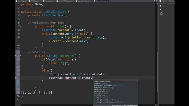 Building Java Programs || CH16 (ListNode) || LinkedIntList class with print() & toString() methods смотреть онлайн