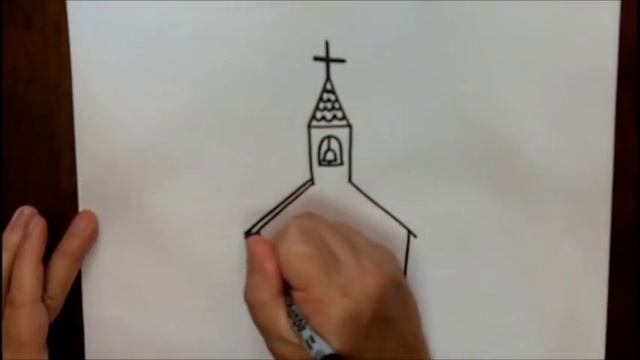 How to Draw a Church Step by Step Simple Easy Tutorial смотреть онлайн