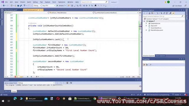 C# Programming For Beginners - Lecture 7: Methods, Classes, Fields, Properties, WPF, ComboBox, Rand смотреть онлайн