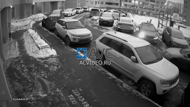 Камера видеонаблюдения с видом на улицу, камера AVC-7600 (вечерний режим #1)