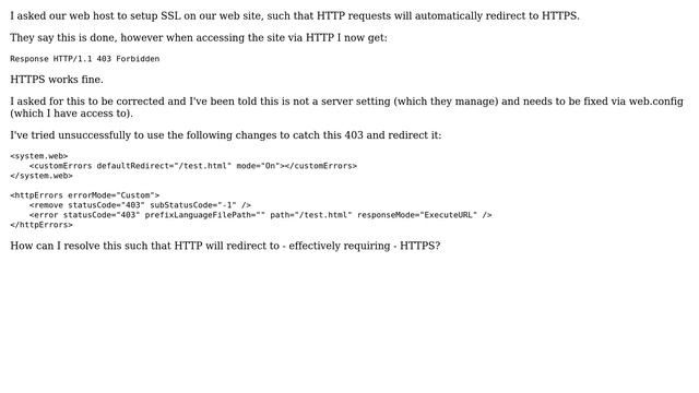 DevOps & SysAdmins: How can I redirect HTTP IIS7 response "403 forbidden" to HTTPS? смотреть онлайн