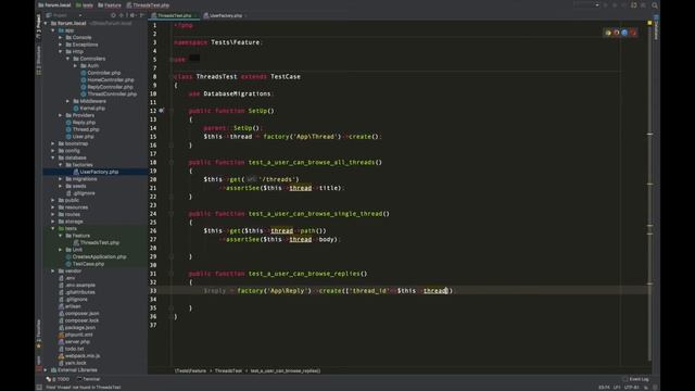 Уроки Laravel. Разработка через тестирование. Forum #2 | Eloquent ORM, MVC, TDD смотреть онлайн