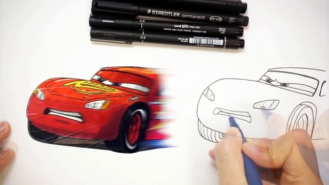 LIGHTNING McQUEEN's Top 10 Racing Tricks | CARS Compilation Drawing and Coloring Pages | Tim Tim TV смотреть онлайн