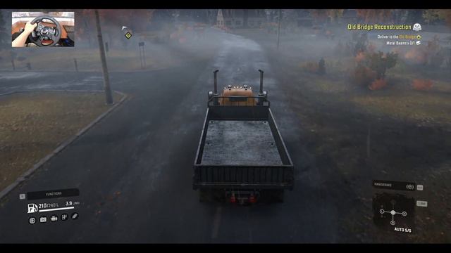 GMC MH9500. Delivery Metal Beams To Old Bridge - snow runner (Old Bridge Reconstruction) смотреть онлайн