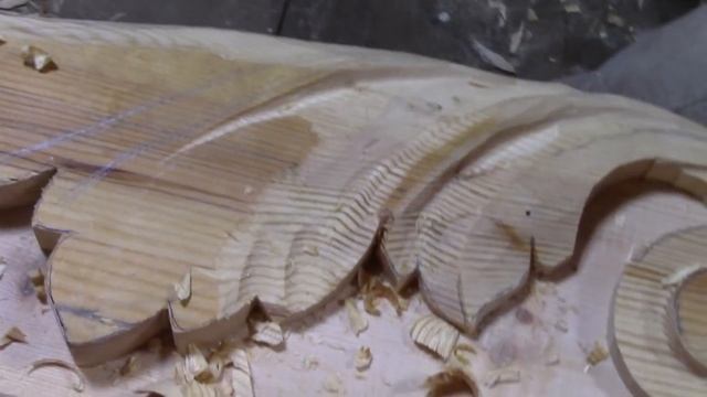 Упрощенный акантовый лист. Резьба по дереву смотреть онлайн