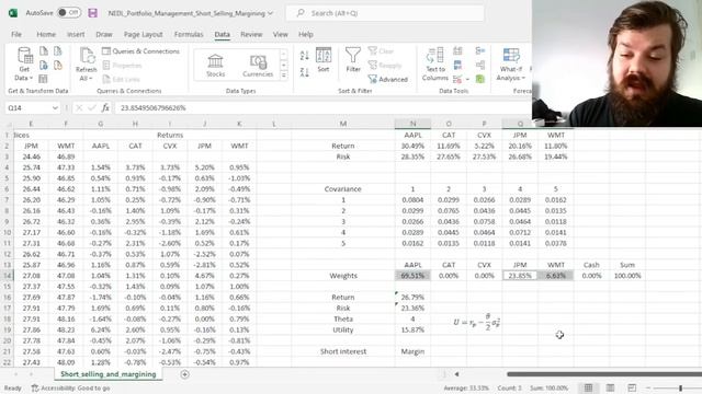 Portfolio management with short-selling and margining (Excel) смотреть онлайн