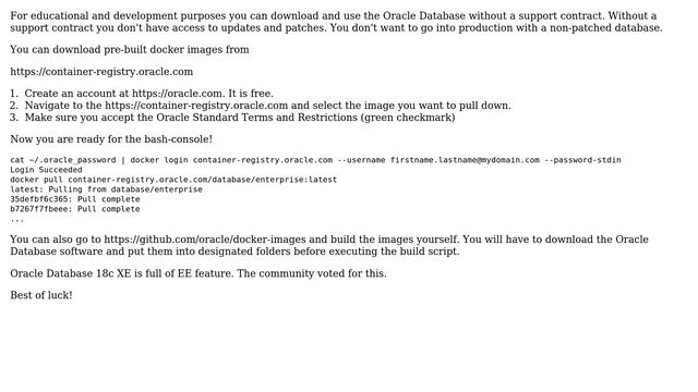 Databases: Is it free to download an Oracle Enterprise Edition image from Docker? (2 Solutions!!) смотреть онлайн
