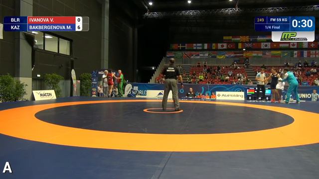 1/4 FW - 59 kg: M. BAKBERGENOVA (KAZ) df. V. IVANOVA (BLR), 12-5 смотреть онлайн