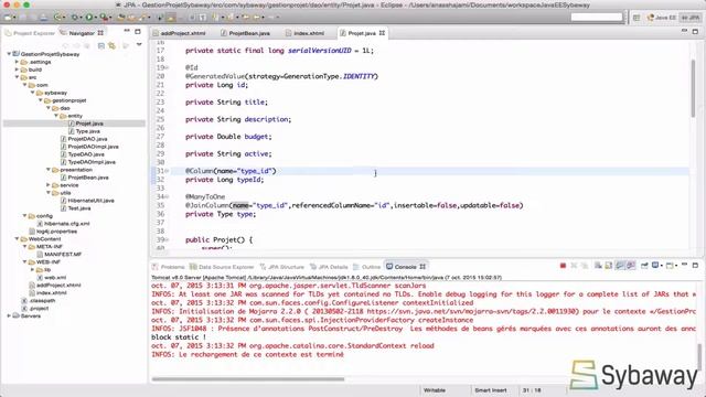 Tutoriel Hibernate et JSF: 98 - Annotation ManyToOne en Hibernate Partie2. смотреть онлайн