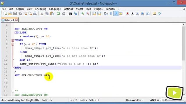 70. IF ELSE construct in PL/SQL Oracle смотреть онлайн