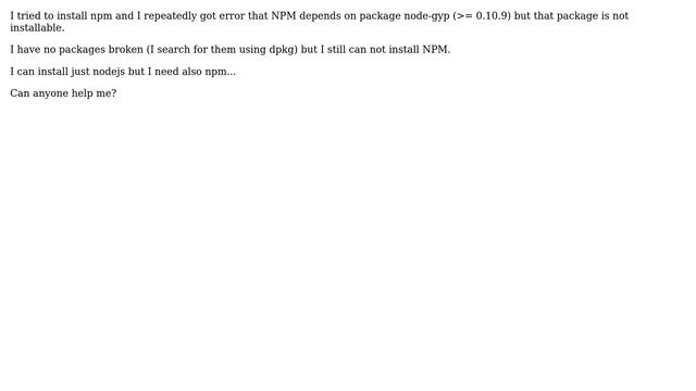 Ubuntu: Ubuntu 18.10 - unable to install NPM смотреть онлайн
