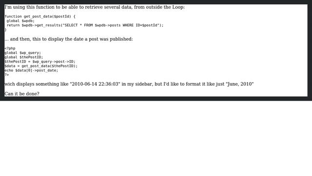 Wordpress: Formating the display of a post's date, outside the Loop смотреть онлайн
