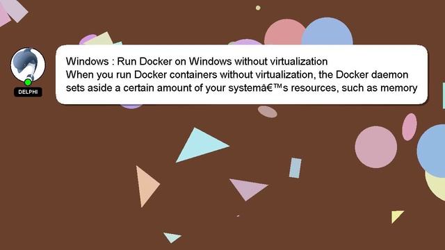 Windows : Run Docker on Windows without virtualization смотреть онлайн