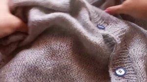 Обзор на мой серый кардиган  из пряжи Ализе  реал 40.