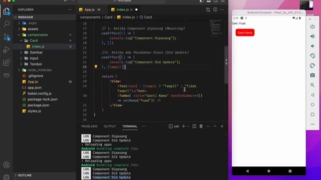 Tutorial React Native Dasar : 15. Lifecycle Hooks смотреть онлайн