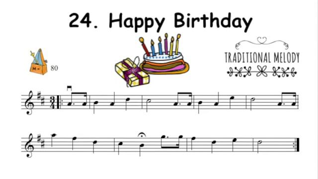 24 Happy Birthday To You for violin and piano смотреть онлайн
