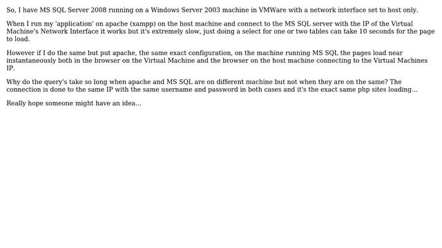 DevOps & SysAdmins: Apache + MS SQL, querys extremly slow remotly but fast localy (2 Solutions!!) смотреть онлайн
